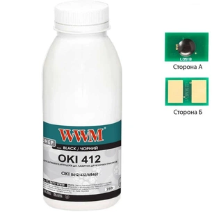 Тонер WWM OKI B412/432/MB462 250г Black + chip (TC-B412-WWM) зображення 1