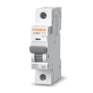 Автоматичний вимикач Videx RS6 RESIST 1п 6А 6кА С (VF-RS6-AV1C06) изображение 1