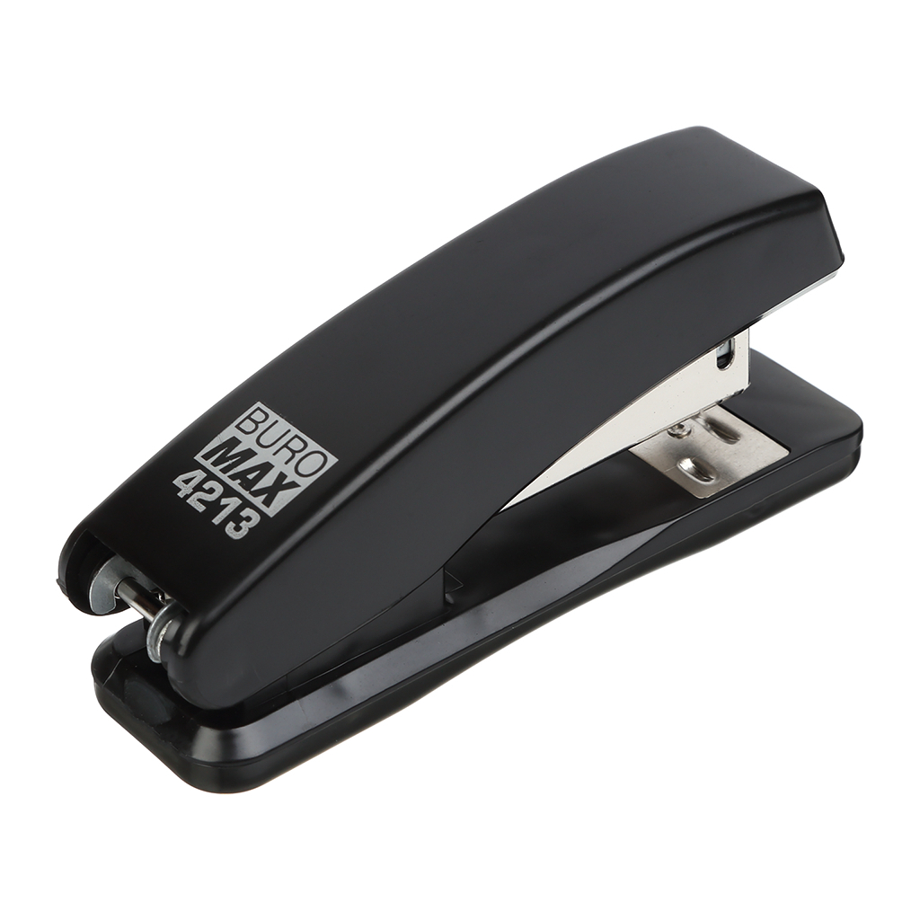 Степлер Buromax пластиковий JOBMAX, 15 аркушів, (скоби №24;26), 110 х 30 х 48 мм, чорний (BM.4213-01) - зображення 2