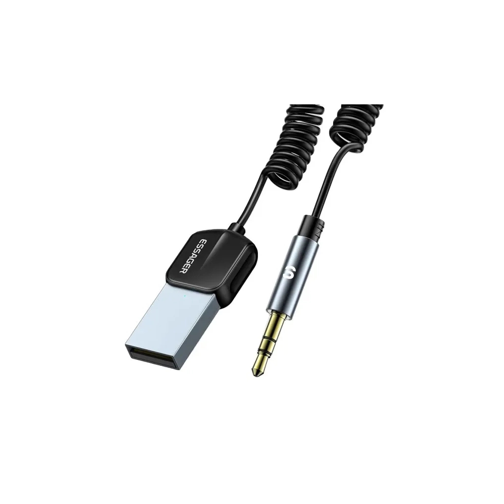 Bluetooth трансмітер Essager Lingfeng Bluetooth 5.0 Aux Adapter Car Wireless Receiver USB (EBT-LF01-P) - зображення 3