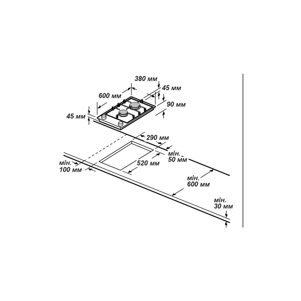 Варочна поверхня Grunhelm GPG 0201 BF - зображення 2