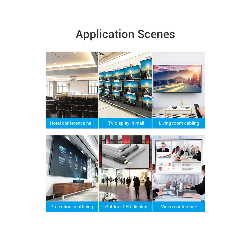 Кабель мультимедійний HDMI M to HDMI M 1.0m engineering black Vention (AAMBF) - зображення 11