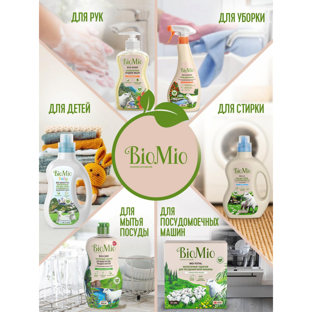 Таблетки для посудомийних машин BioMio Bio-Total 7 в 1 з олією евкаліпту 60 шт. (7640168934248) - зображення 9