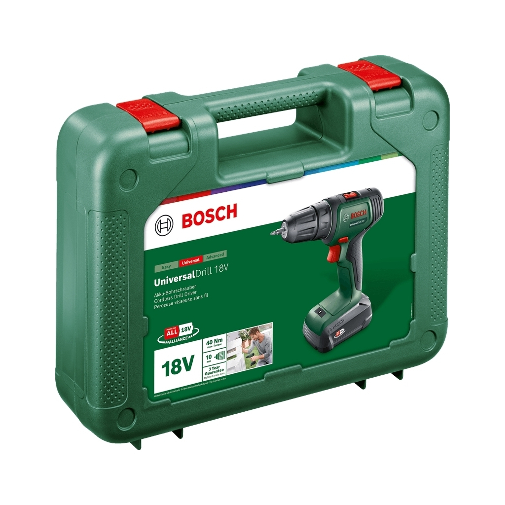 Шуруповерт Bosch UniversalDrill 18V 18В 1х1.5Агод 20Нм 0-4400-1450обхв кейс ЗП 1.3кг (0.603.9D4.001) - зображення 3