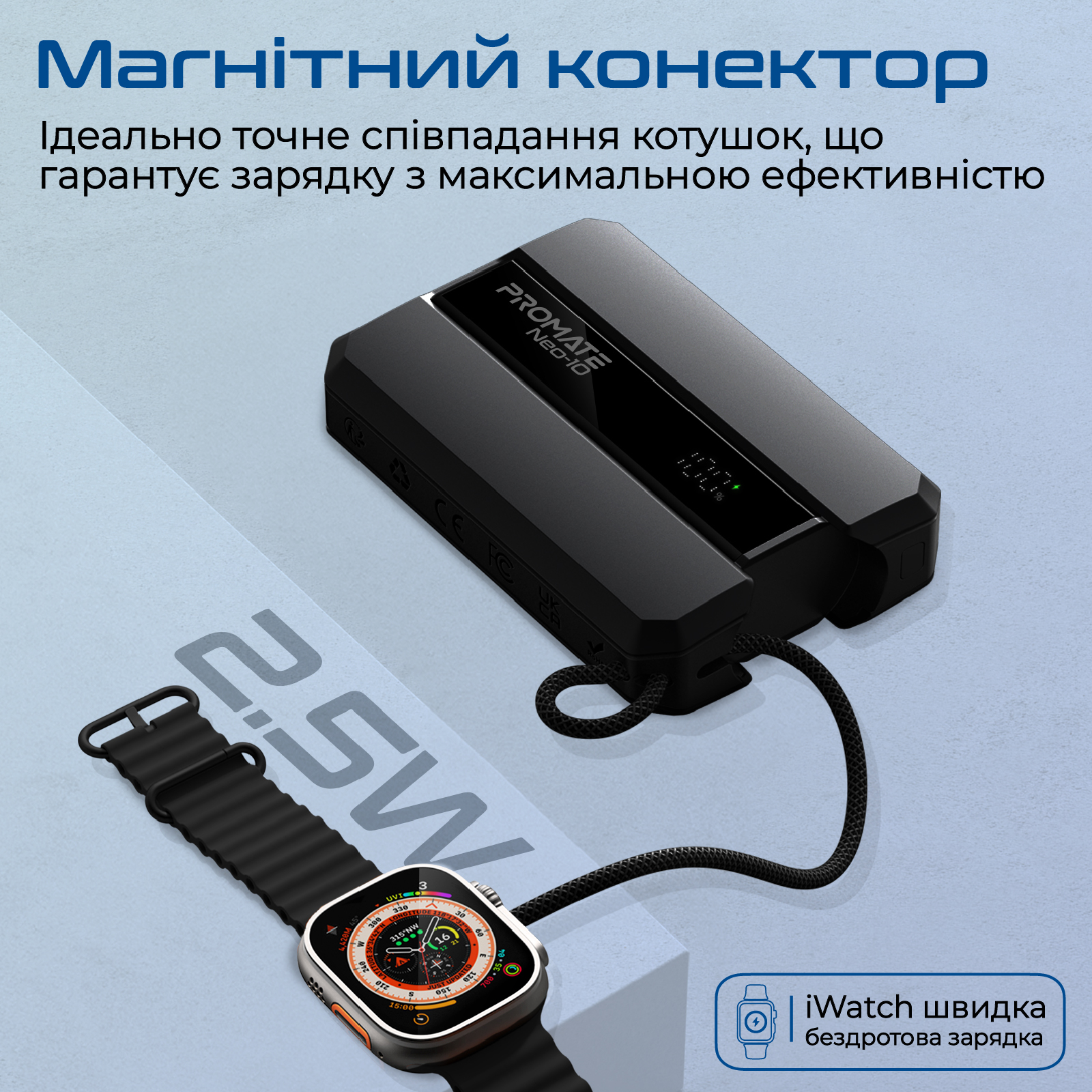 Універсальна мобільна батарея Promate Neo-10 10000mAh 30W Black - изображение 6