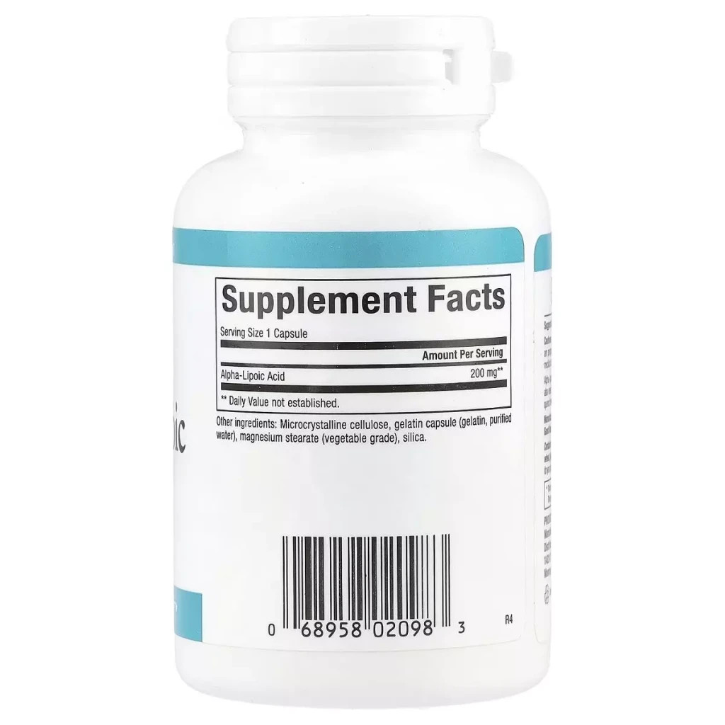 Вітамінно-мінеральний комплекс Natural Factors Альфа-ліпоєва кислота, 200 мг, Alpha-Lipoic Acid, 60 капсул (NFS-02098) - зображення 2