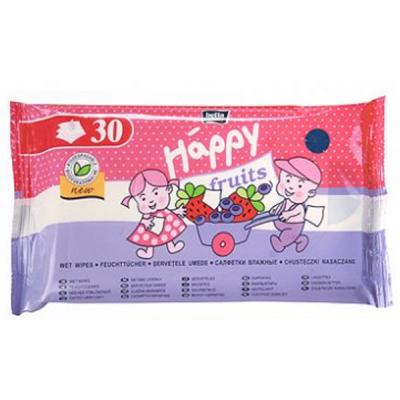 Дитячі вологі серветки Bella Baby Happy Fruits з ароматом полуниці та чорниці 30 шт (5900516420864) - зображення 1