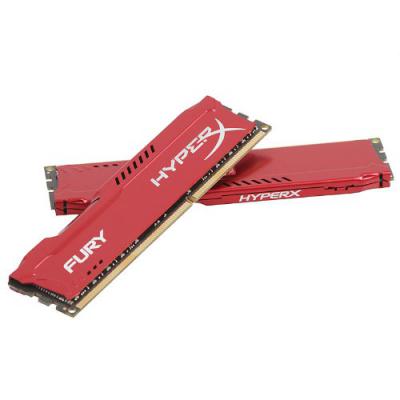 Модуль пам'яті для комп'ютера DDR3 8Gb (2x4GB) 1600 MHz HyperX Fury Red Kingston Fury (ex.HyperX) (HX316C10FRK2/8) - зображення 3