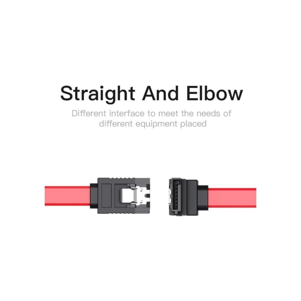 Кабель для передачі даних SATA 3.0 7pin F/F 0.5m L Red VENTION (KDDRD) - зображення 5