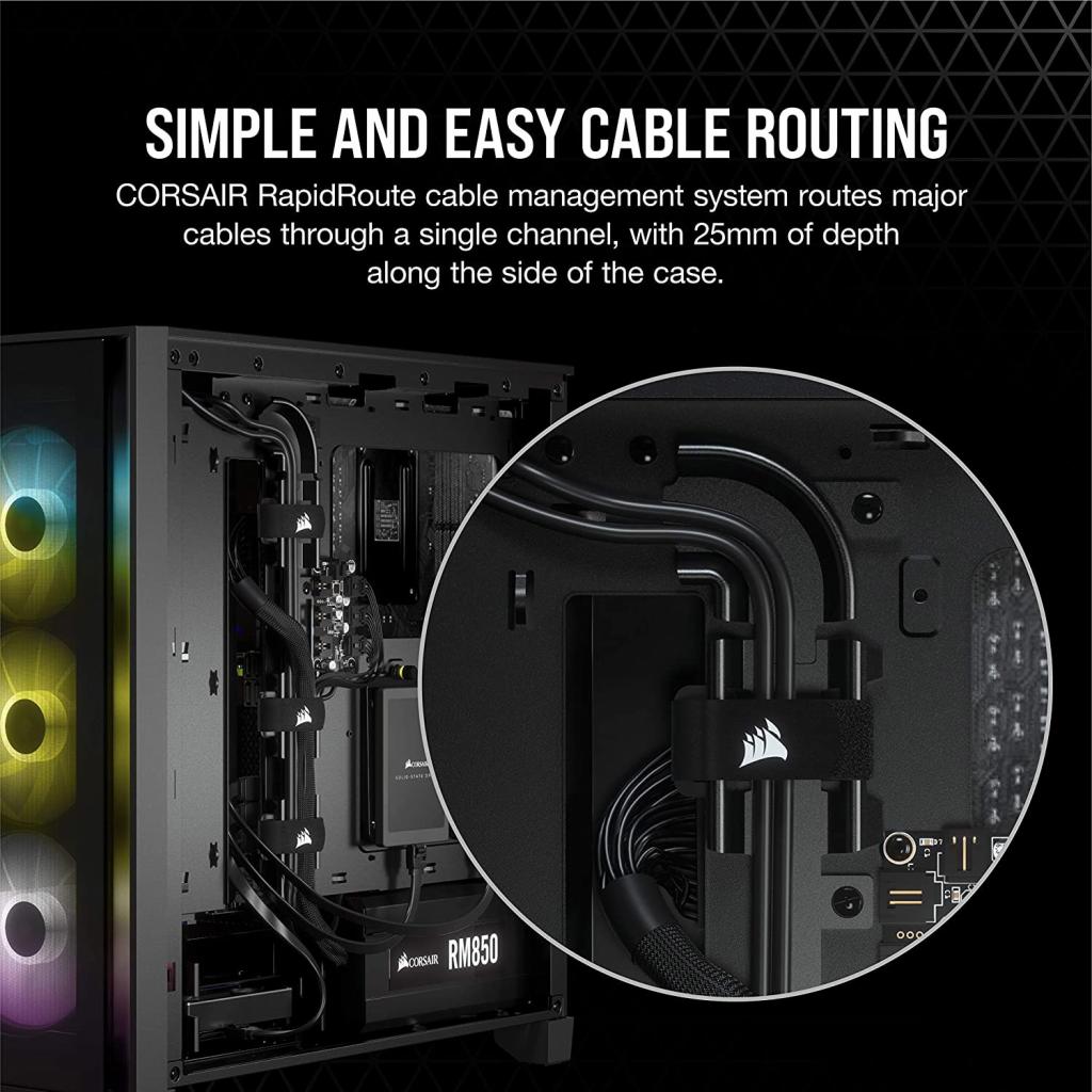 Корпус Corsair iCUE 4000X RGB Tempered Glass Black (CC-9011204-WW) - зображення 8