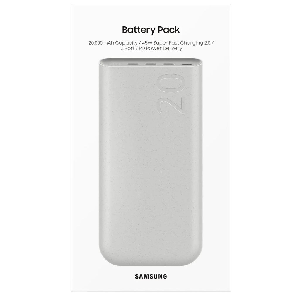 Батарея універсальна Samsung 20000mAh, SuperFastCharge2.0/45W, PD/3.0, PDO/PPS, Beige (EB-P4520XUEGEU) - зображення 6