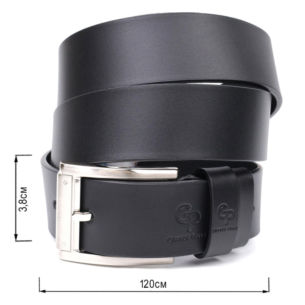 Ремінь Grande Pelle Під джинси з натуральної шкіри Чорний (11683) - зображення 3