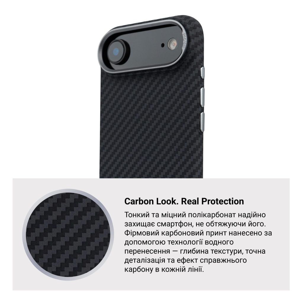 Чохол до мобільного телефона Armorstandart LikeCarbon2 MagCase Apple iPhone 17 Air Carbon Black (ARM86260) - зображення 7