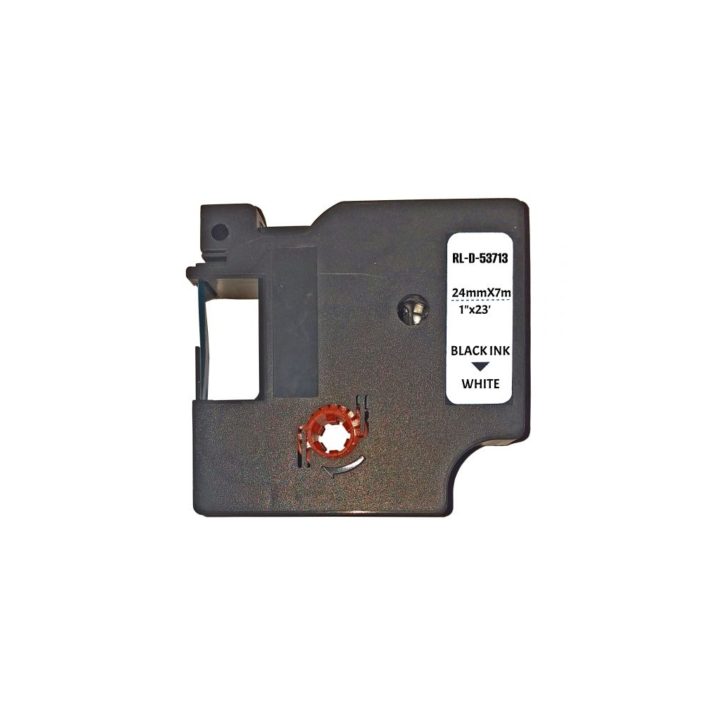 Стрічка для принтера етикеток UKRMARK D-53713P-BK/WT, сумісна з DYMO 53713/S0720930, для серії D1. 24мм х 7м. black on white (900616) - зображення 1