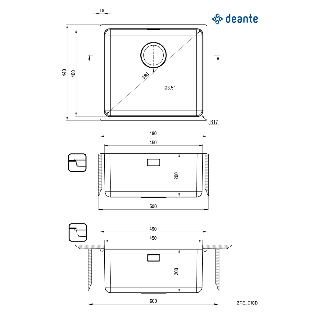 Мийка кухонна Deante Egeria (ZPE_010D) - зображення 4