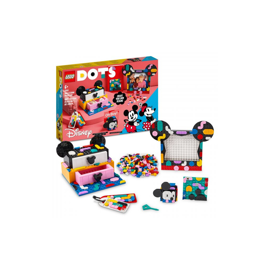 Конструктор LEGO DOTS Коробка «Знову до школи» з Міккі та Мінні Маусами 669 деталей (41964) - зображення 2