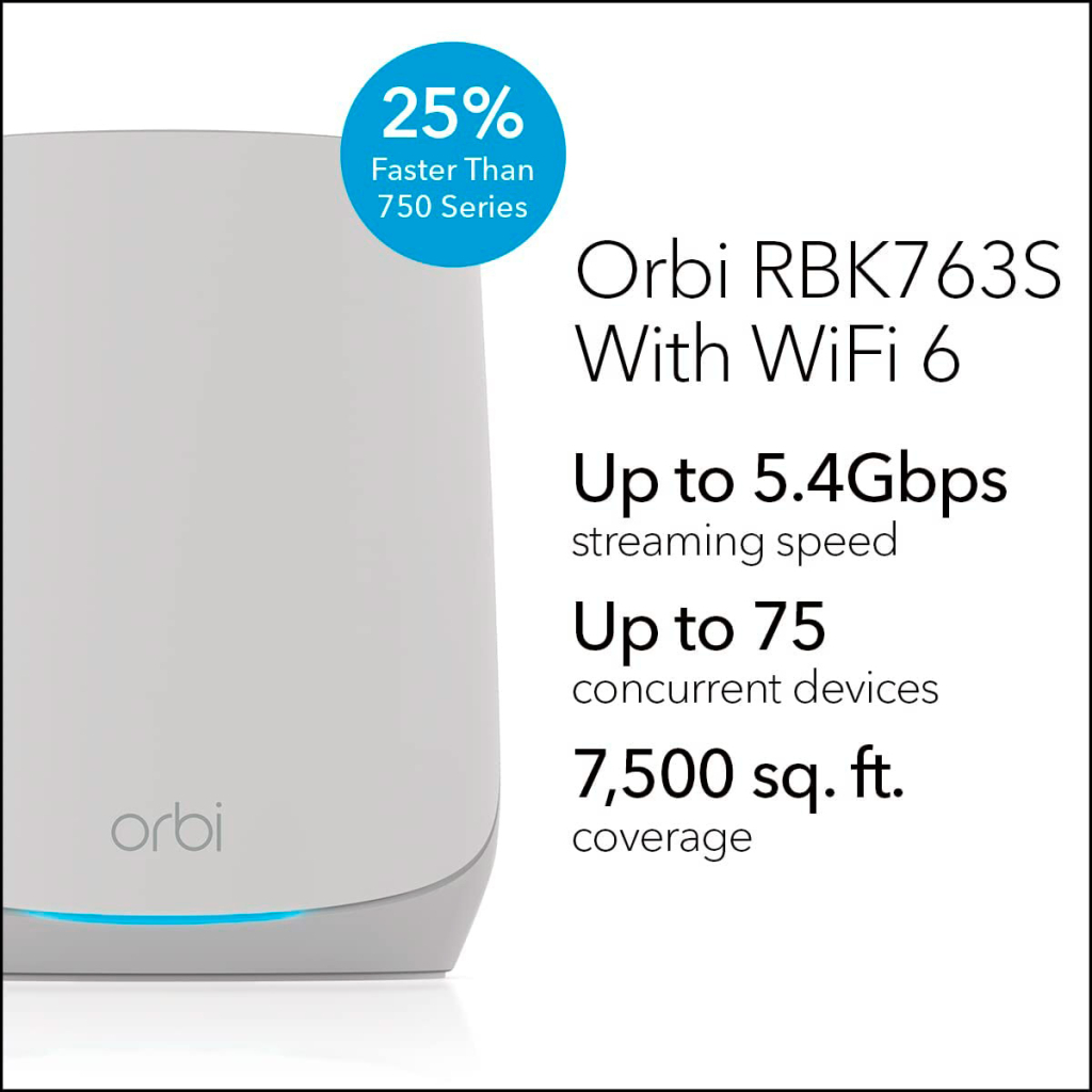 Маршрутизатор Netgear Orbi RBK763S (RBK763S-100EUS) - зображення 3