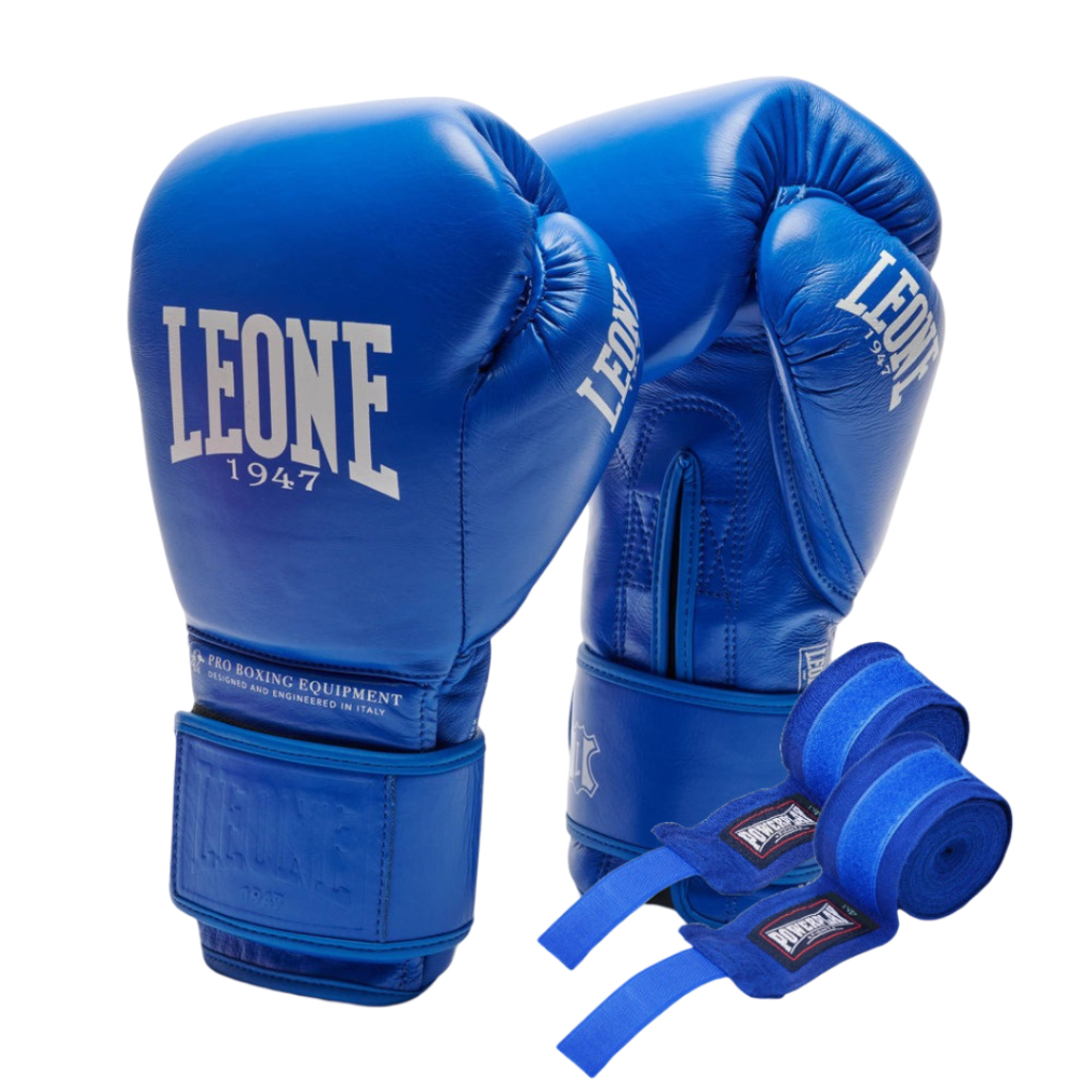 Боксерські рукавички Leone GN111 The Greatest Blue 10 унцій (GN111_Blue_10oz) - зображення 1