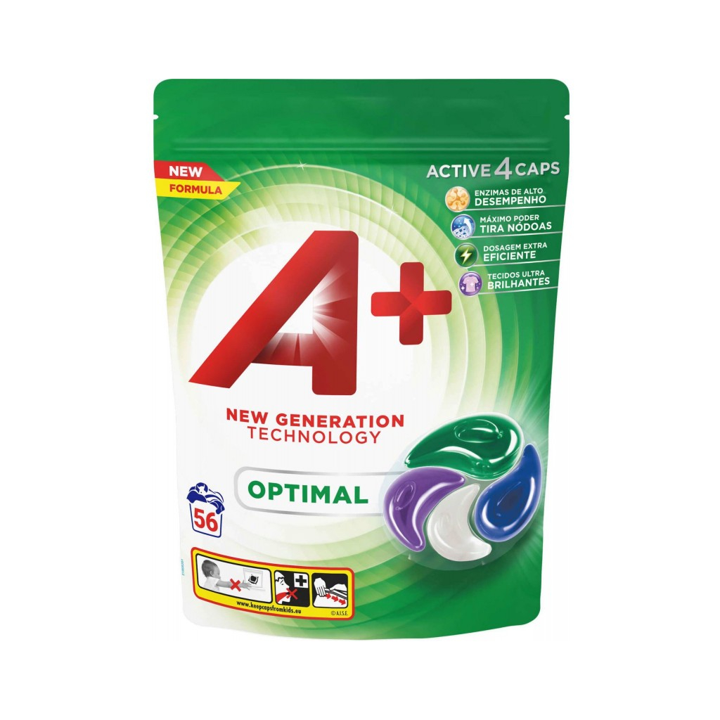 Капсули для прання A+ Optimal 4 в 1 56 шт. (8435495818175/8435495836124) - зображення 1