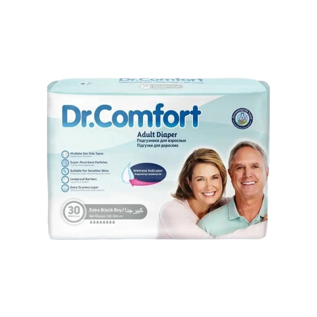 Підгузки для дорослих Dr.Comfort Extra Large 8 крапель 30 шт (8680131205028) - зображення 1