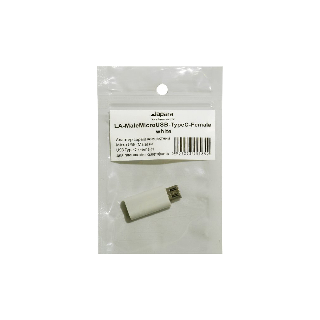 Перехідник Lapara Micro USB Male to USB 3.1 Type-C Female white (LA-MaleMicroUSB-TypeC-Female white) - зображення 5