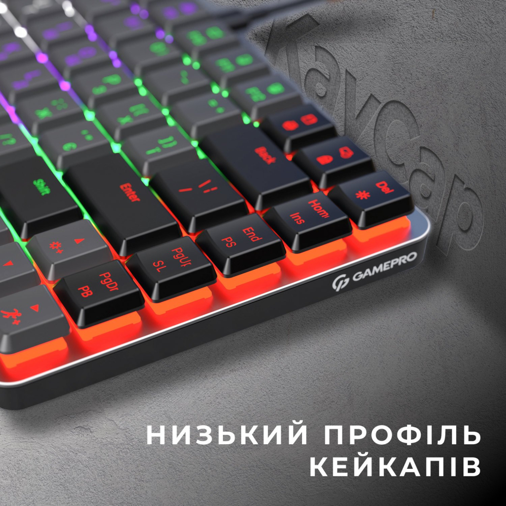 Клавіатура GamePro MK140R Red Swich Low Profile USB Dark Gray (MK140R) - зображення 5