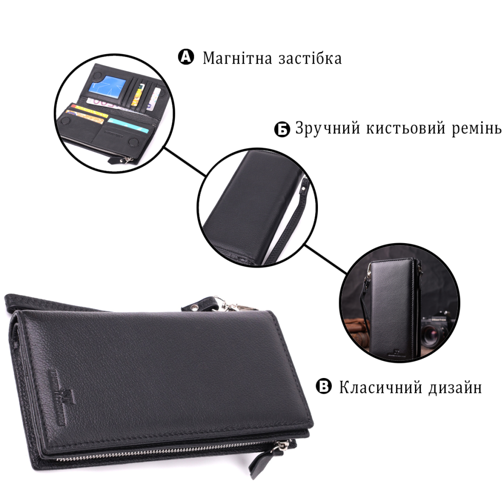 Гаманець ST Leather Унісекс з натуральної шкіри Чорний (22532) - зображення 4