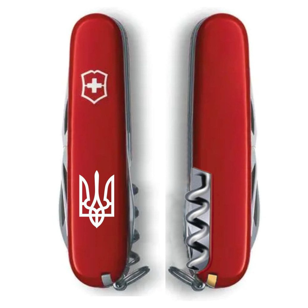 Ніж Victorinox Camper Ukraine Red "Тризуб білий" (1.3613_T0010u) - зображення 2