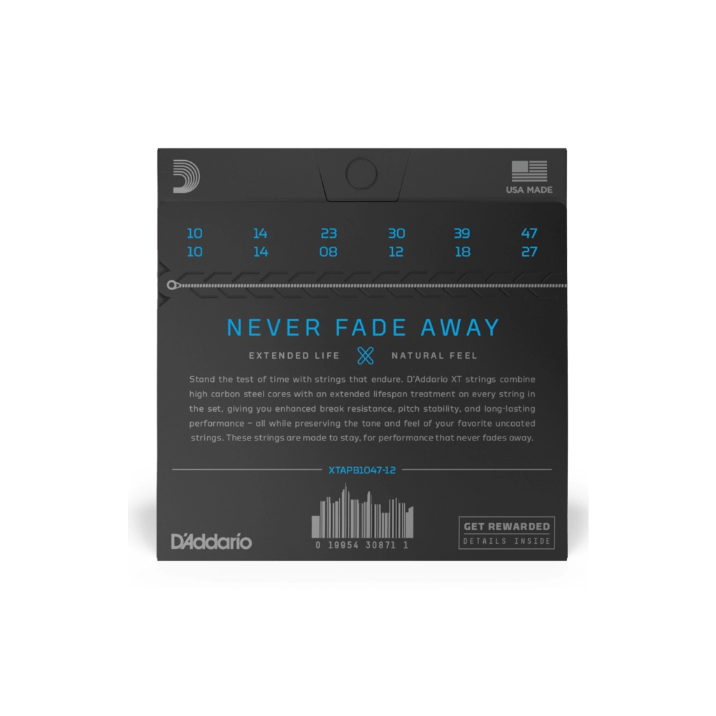 Струни для гітари D'Addario XT Phosphor Bronze Light 12-String (10-47) (XTAPB1047-12) - зображення 3