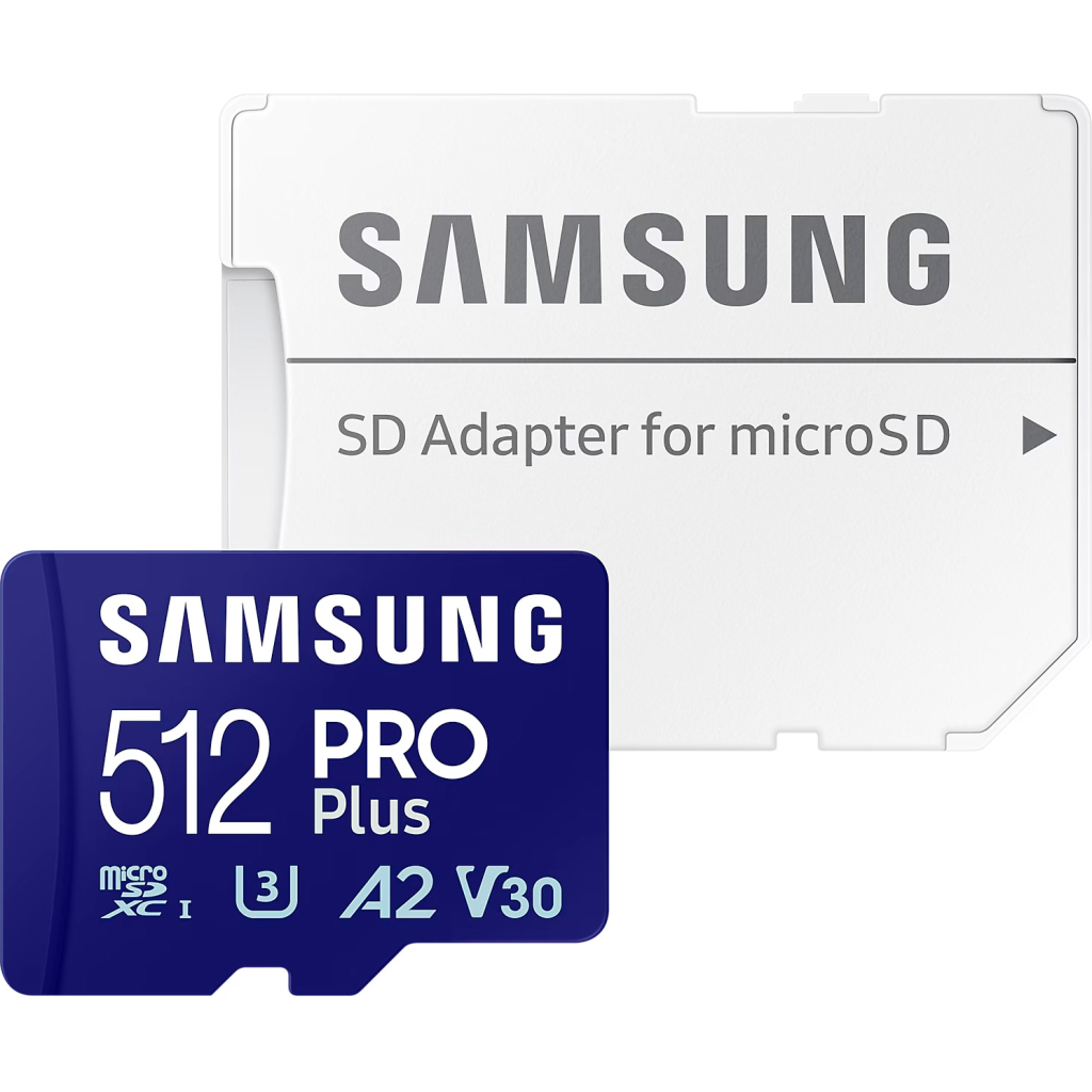 Карта пам'яті Samsung 512 GB microSDXC Pro Plus UHS-I U3 V30 A2 Class 10 + SD-adap (MB-MD512SA/EU) - зображення 1