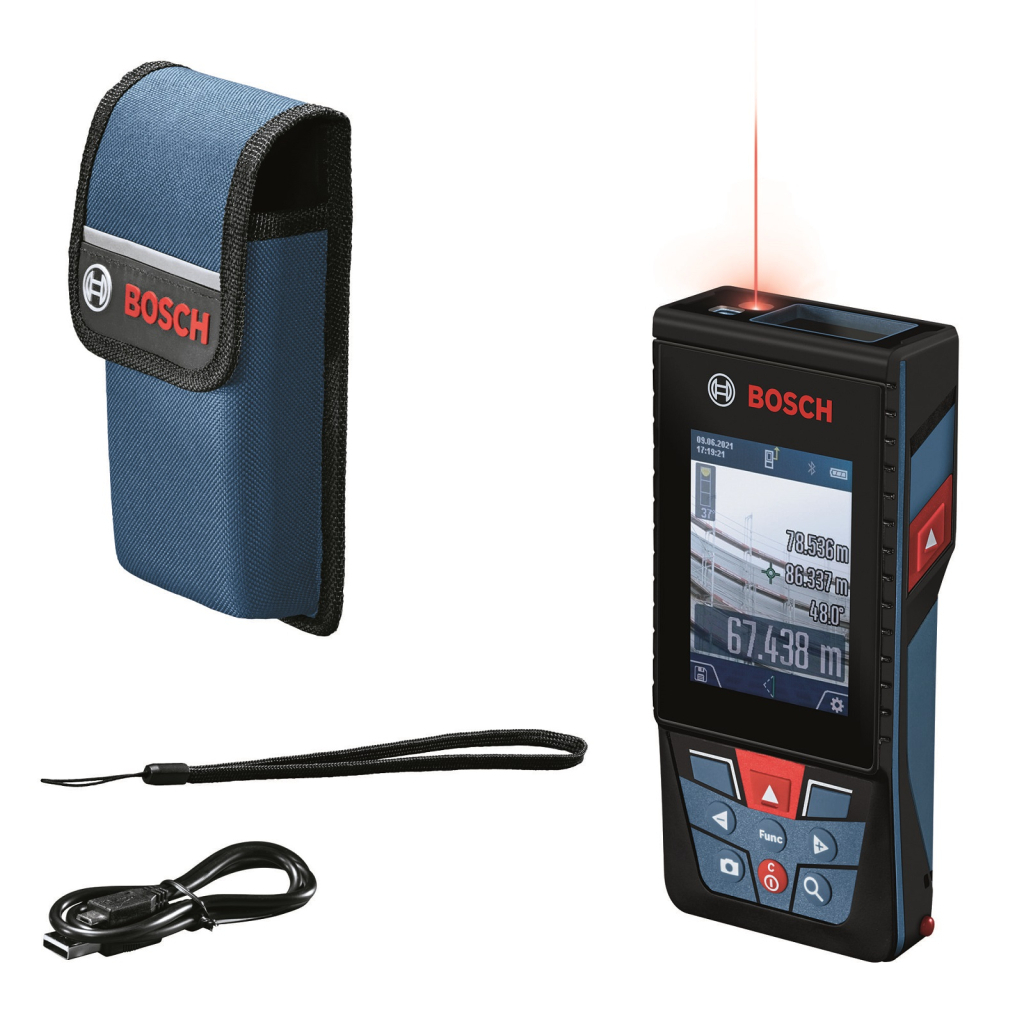 Далекомір Bosch GLM 150-27 C, 0.08–100м, ±1.5мм, 0-360°, Bluetooth, чохол, 0.21кг (0.601.072.Z00) - зображення 1