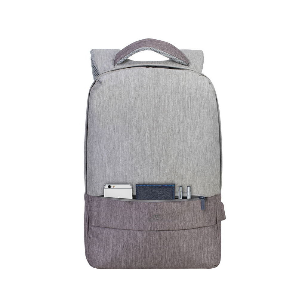 Рюкзак для ноутбука RivaCase 15.6" 7562 Grey/Mocha anti-theft - зображення 8