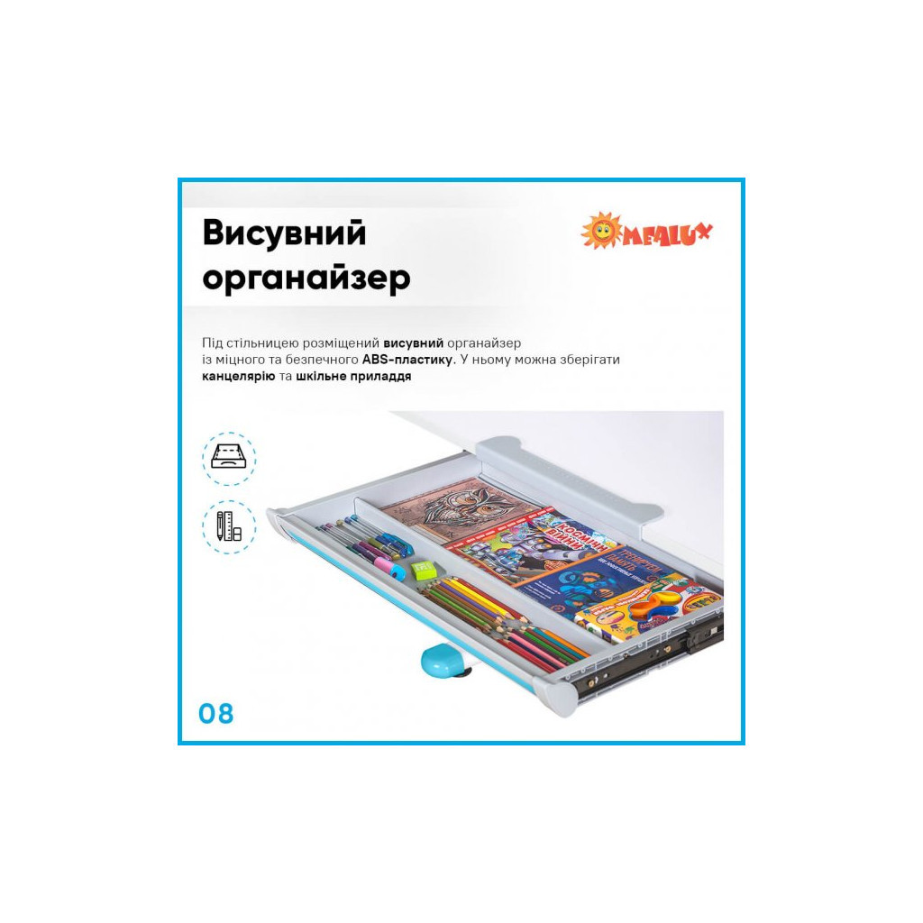 Парта зі стільцем Evo-kids Blue (BD-22 BL) - зображення 9