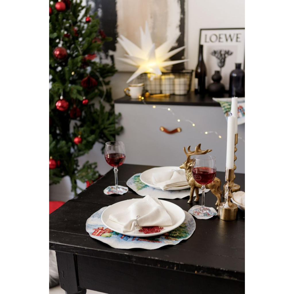 Серветка на стіл Прованс гобеленова Різдвяне багаття D 35 см (036429) - зображення 4