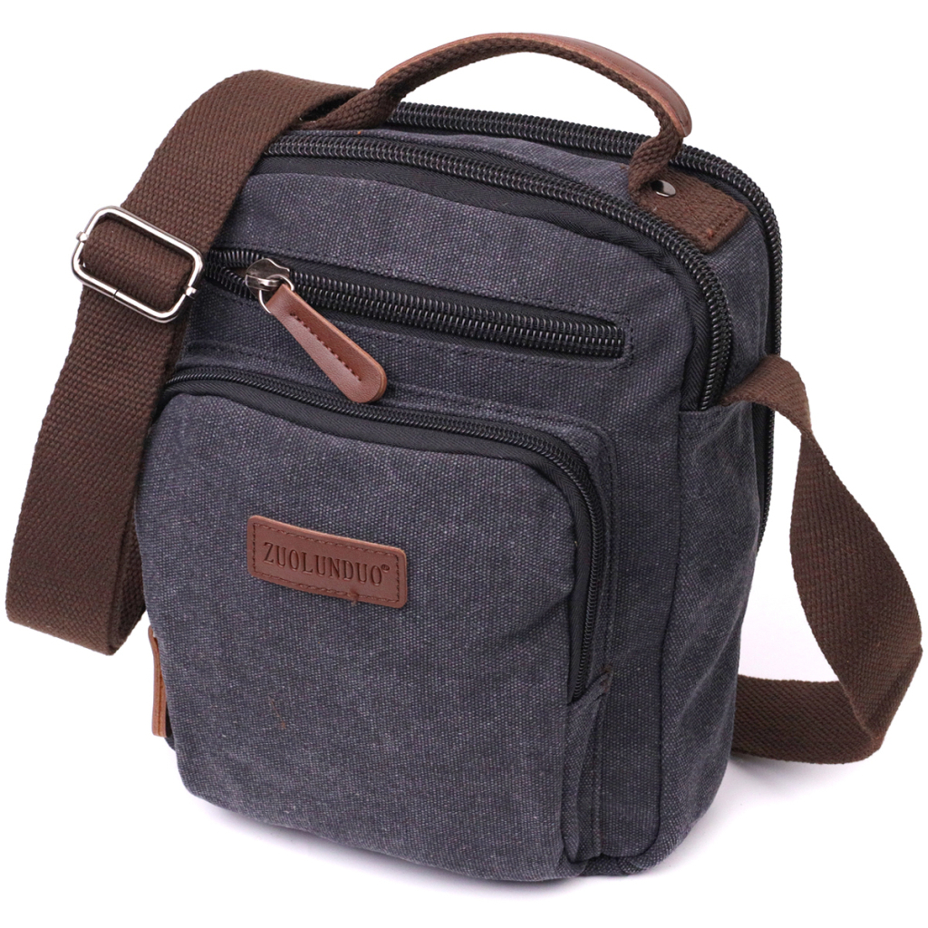 Сумка Vintage Для чоловіків з текстилю Чорна (22237) - зображення 1