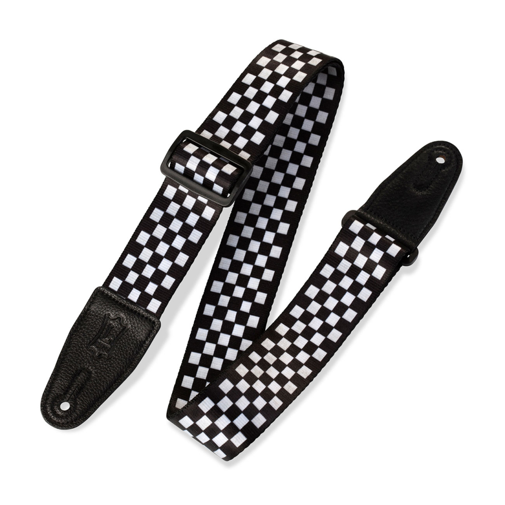 Ремінь для гітари Levy's Print Series Guitar Strap Black And White Checkers (MP-28) - зображення 1