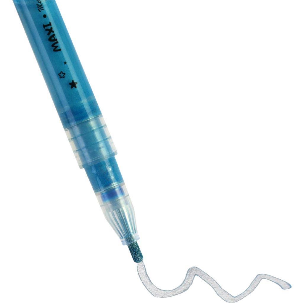 Художній маркер Maxi Металізовані з кольоровим контуром, 12 кольорів (MX15247) - зображення 4