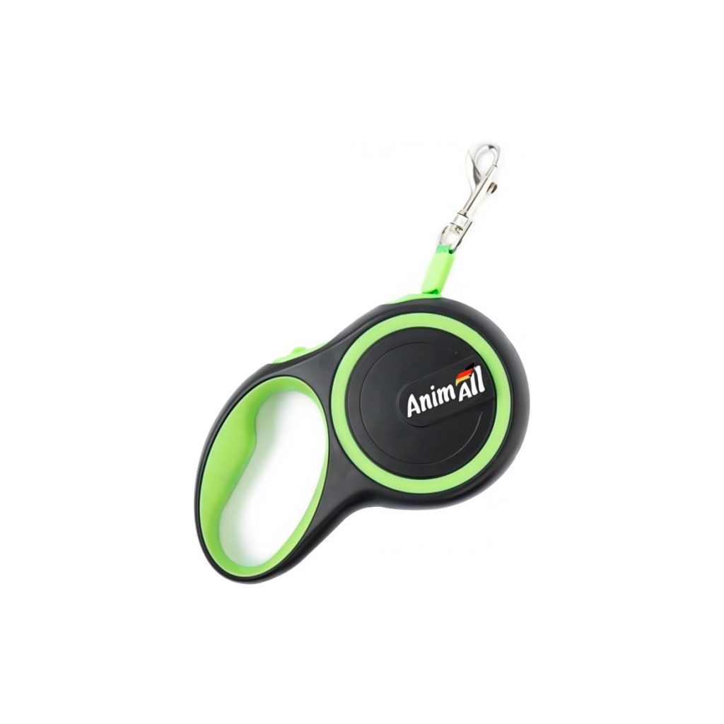 Повідець для собак AnimAll L до 50 кг 5 м (салатово-чорний) (2000981120221) - зображення 1