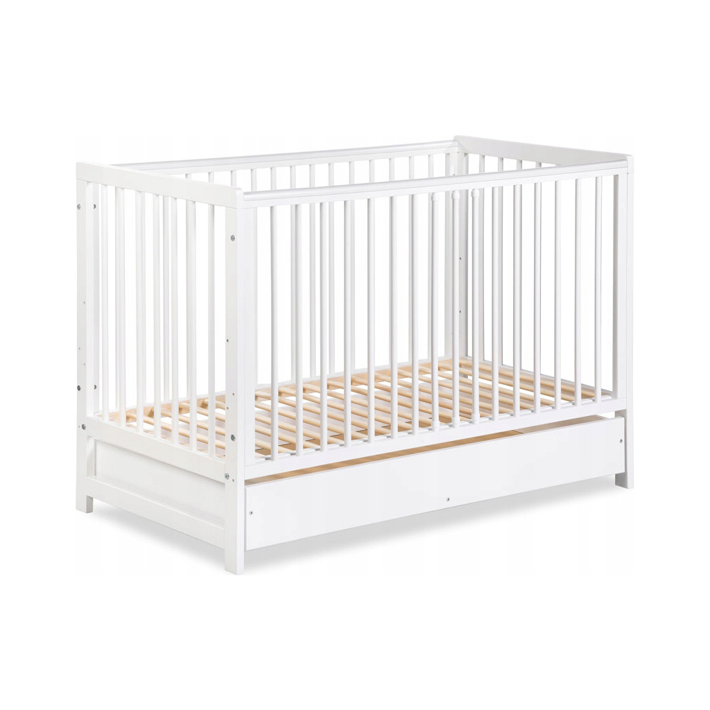 Ліжечко Klups Timi з шухлядою та поручнями безпеки 120 х 60 см Біле (TIMI3) - зображення 2