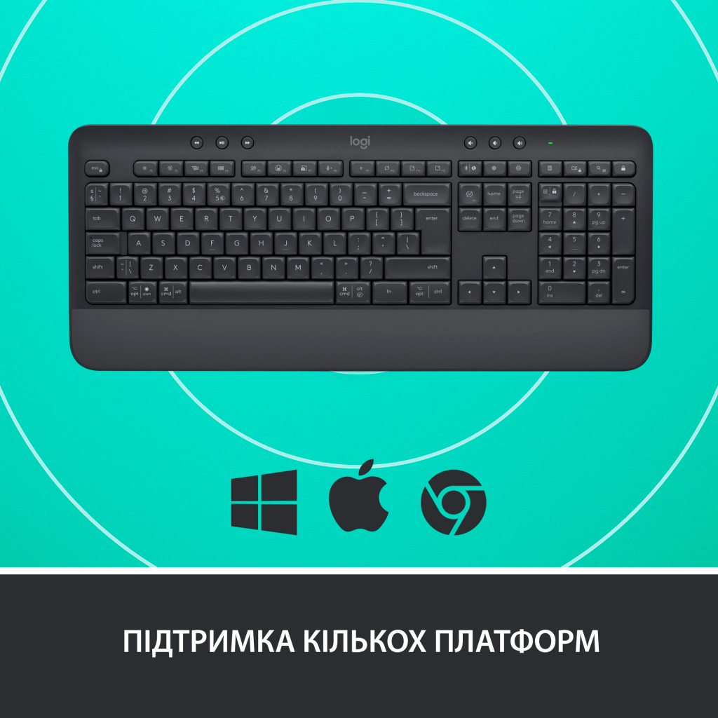 Клавіатура Logitech Signature K650 USB/Bluetooth UA Graphite (920-010945) - зображення 6