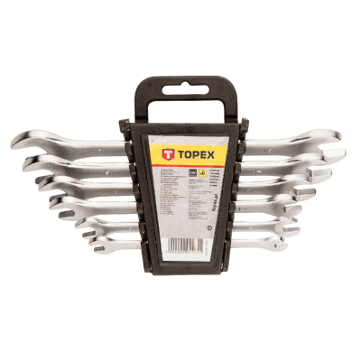 Ключ Topex ріжковий, двосторонній, 6 x 32 мм, набір 12 шт.*1 уп. (35D657) - зображення 1