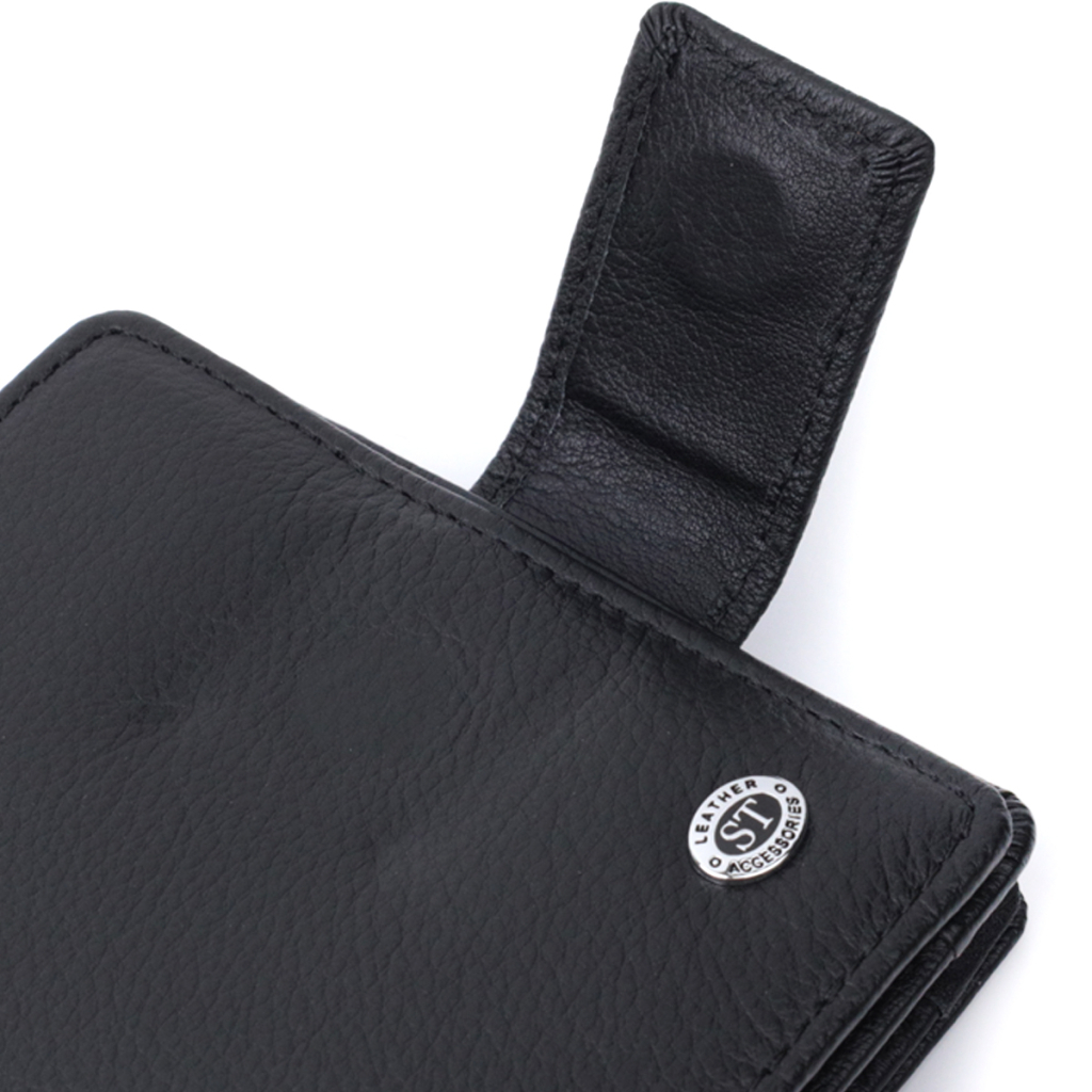 Гаманець ST Leather З монетницею та блоком для пропусків з натуральної шкіри Чорний (22713) - изображение 5