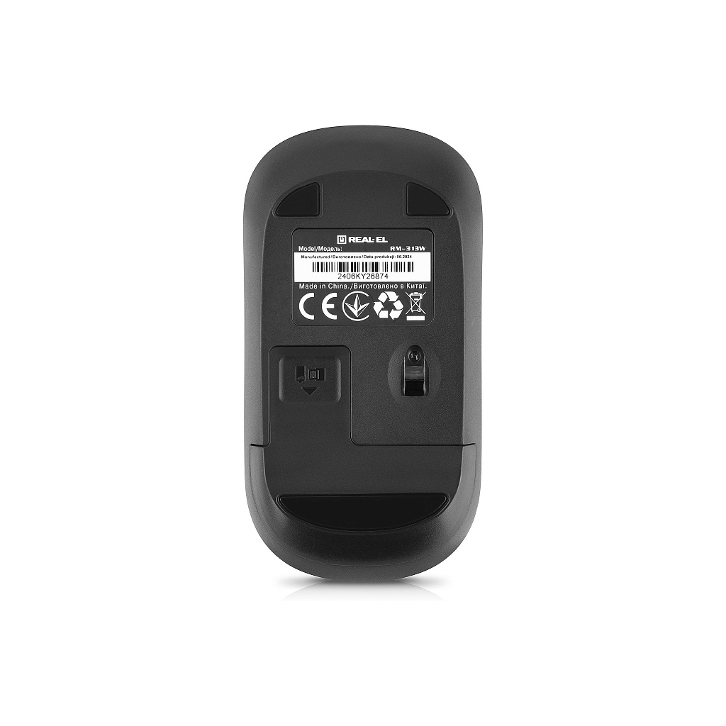 Мишка REAL-EL RM-313W Wireless Black (EL123200042) - зображення 9