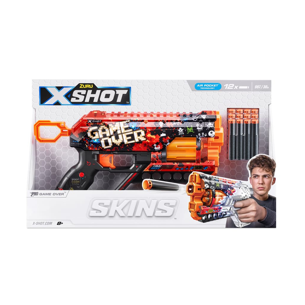 Іграшкова зброя Zuru X-Shot Швидкострільний бластер Skins Griefer Game Over (12 патронів) (36561D) - зображення 3