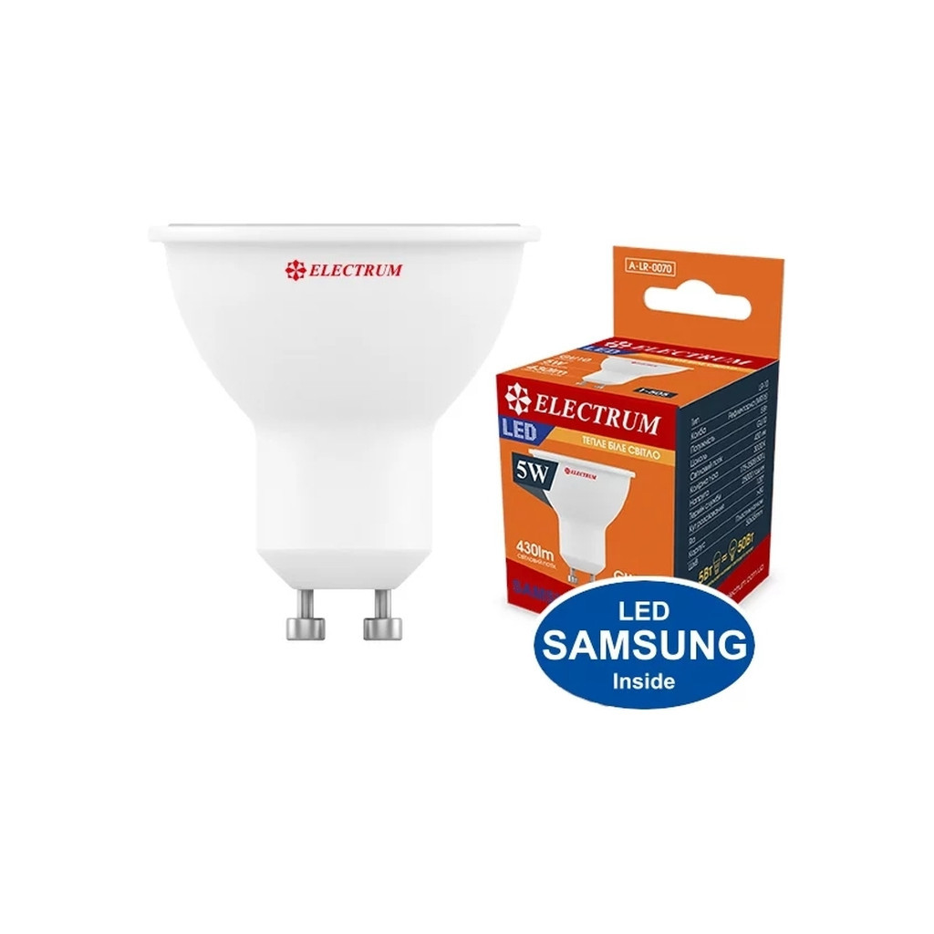 Лампочка Electrum MR-16 ELECTRUM 5W GU10 3000K (A-LR-0070) - зображення 3