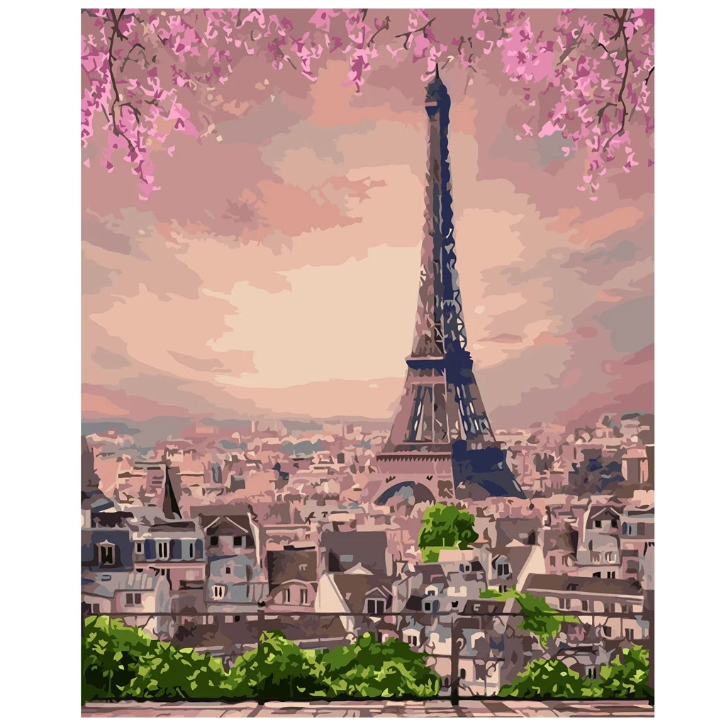 Картина по номерам Strateg Рожевий Париж 40х50 см (VA-2915) - зображення 1