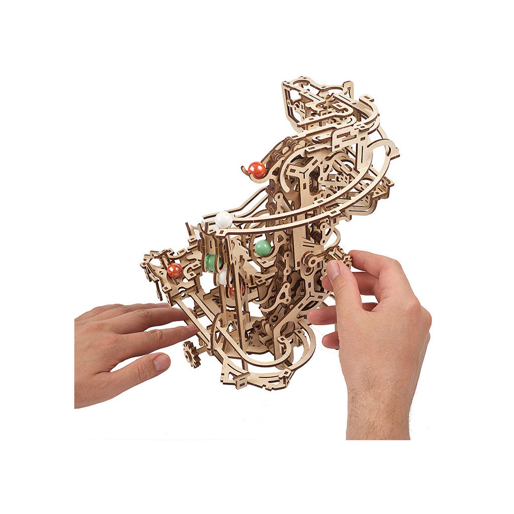 Конструктор Ugears Механічна модель Марбл-траса Ланцюговий підйомник (70069) - зображення 10
