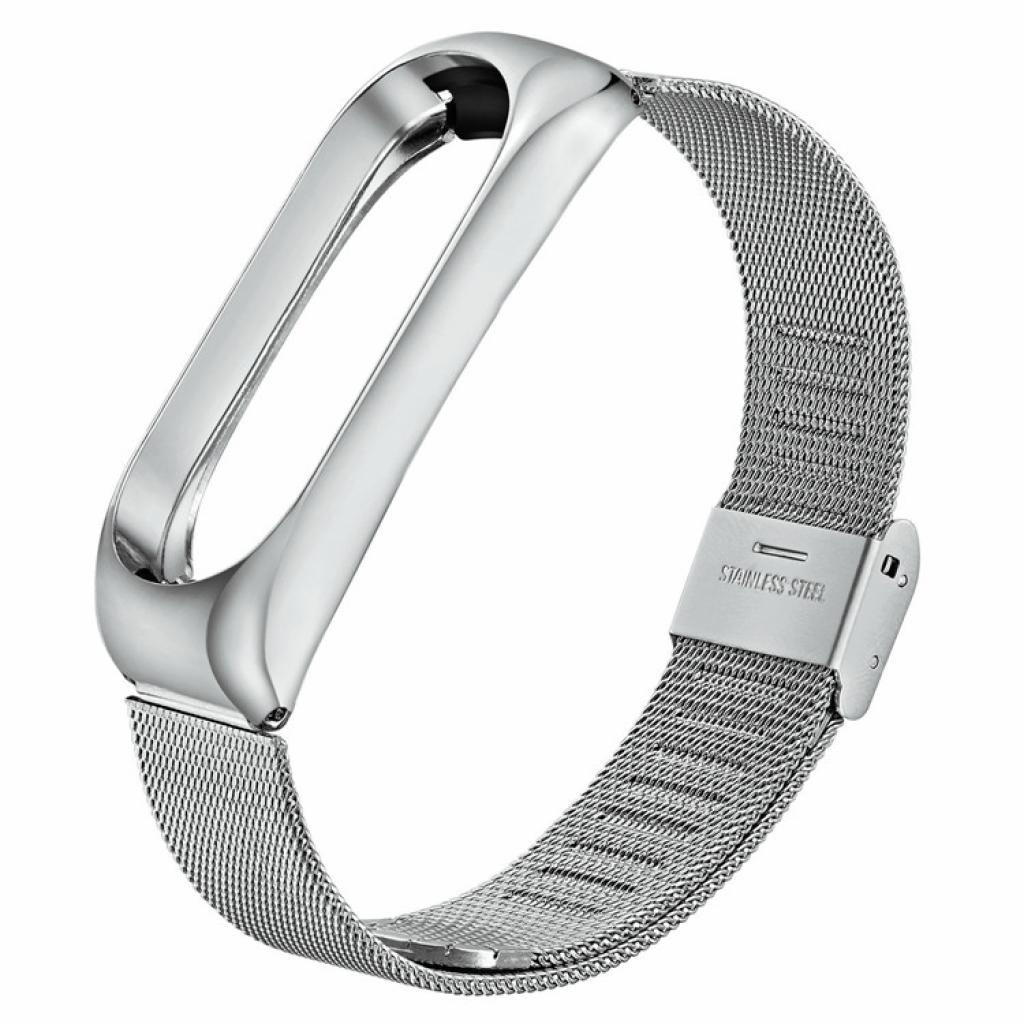 Ремінець до фітнес браслета BeCover Metal для Xiaomi Mi Band 3/4 Silver (704652) - зображення 1