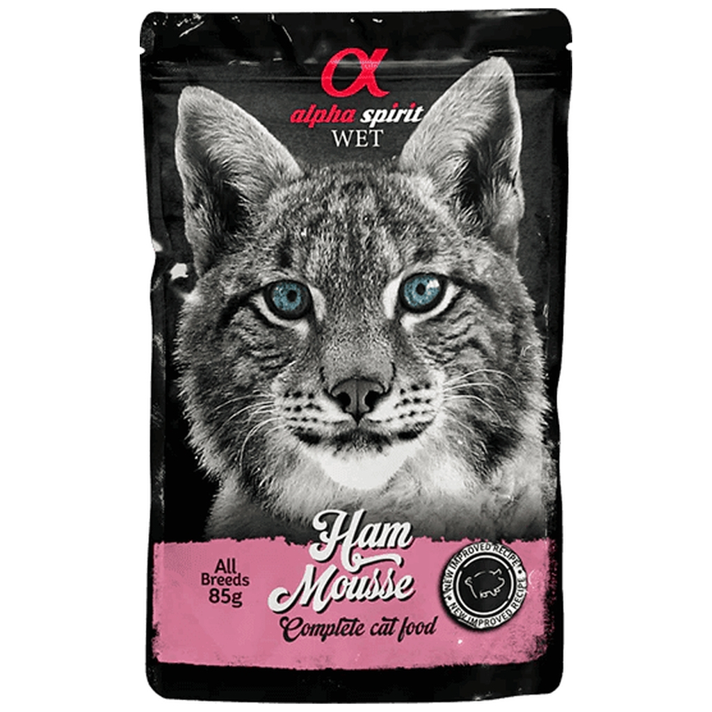 Вологий корм для кішок Alpha Spirit старше 1 року з шинкою 85 г (8436586311582) - зображення 1