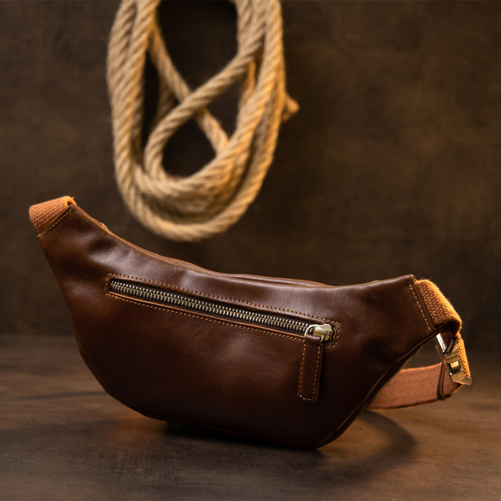 Сумка Grande Pelle Поясна Руда (11315) - зображення 9